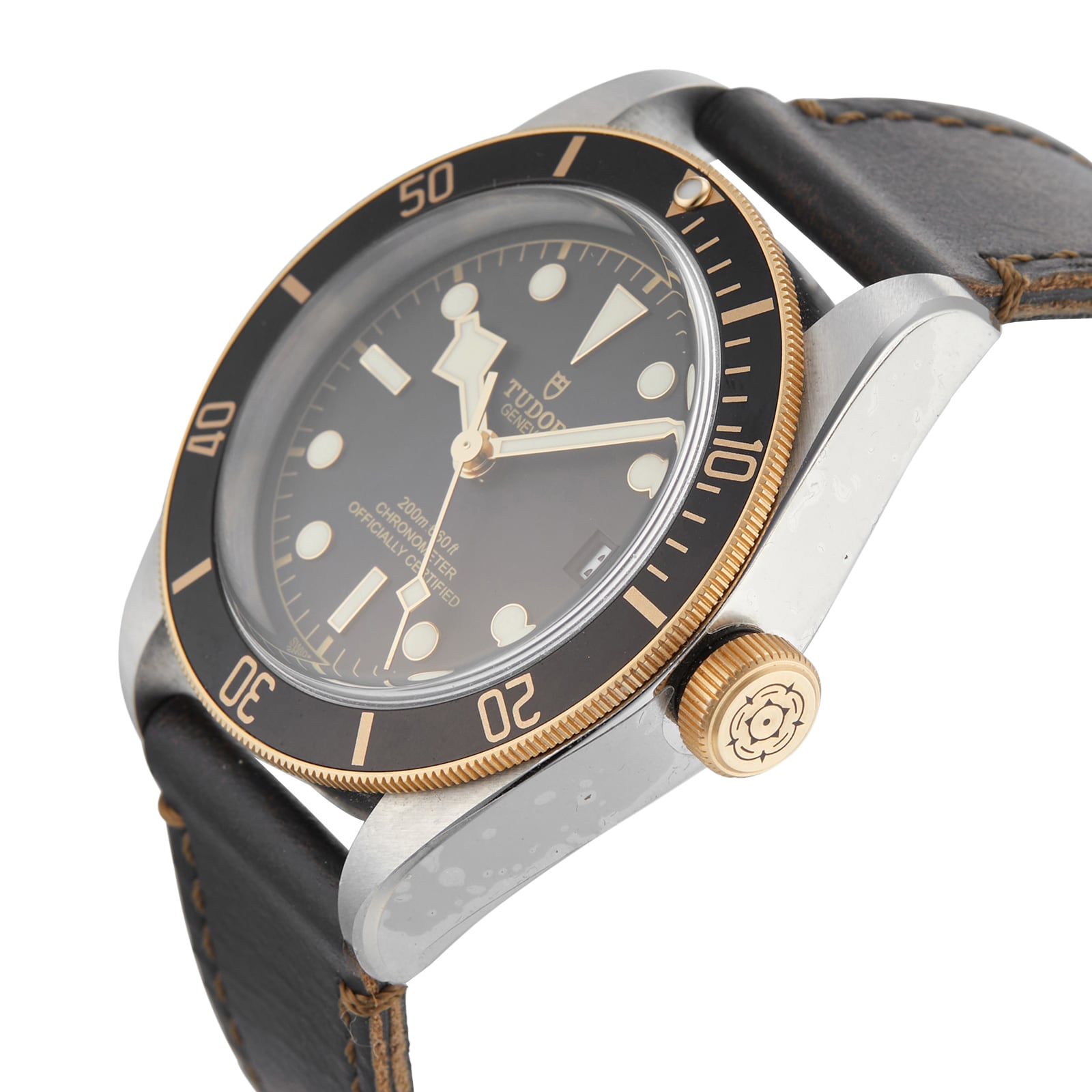 Tudor black bay sale s&g leather strap