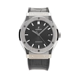 Pre-Owned Hublot Pre-Owned Hublot Classic Fusion Racing Grey Titanium Mens Watch 511.NX.7071.RX
