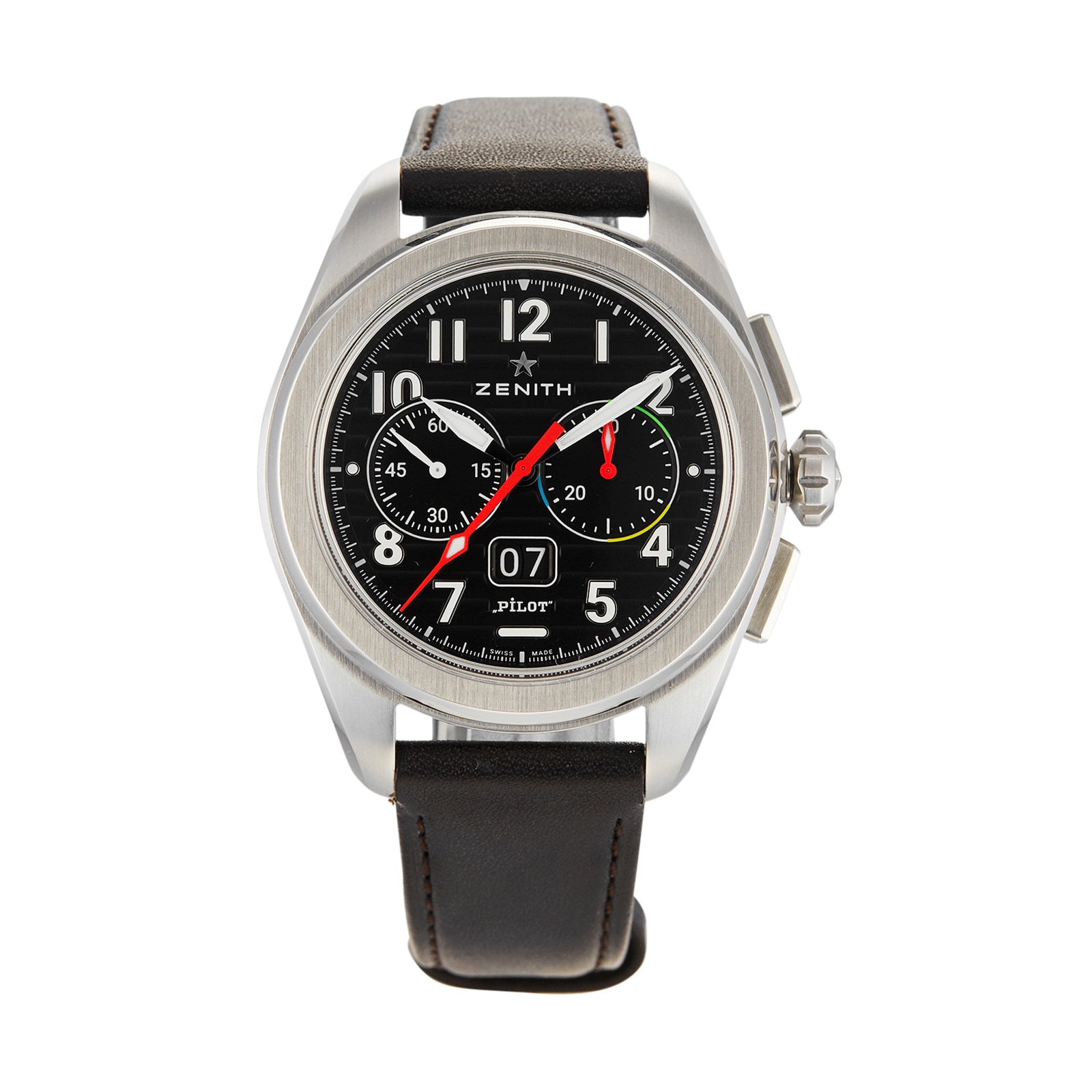 Pre-Owned Zenith Pilot Big Date Flyback Mens Watch 03.4000.3652/21.I001