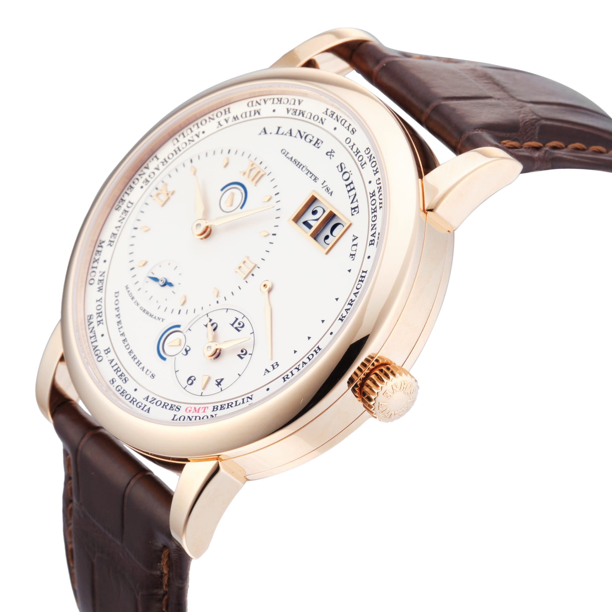 Pre-Owned A. Lange & Söhne Lange 1 Time Zone 41.9mm Rose Gold