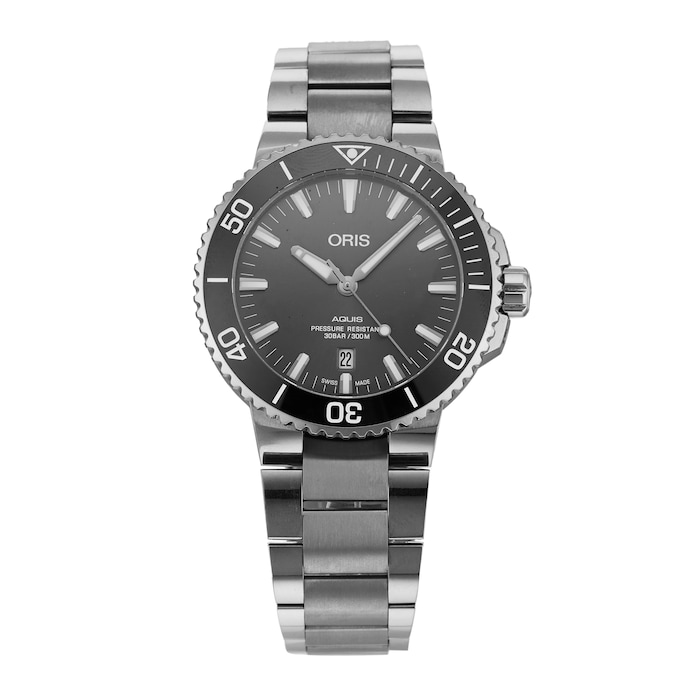 Pre-Owned Oris Aquis Titanium Date 01 733 7730 7153-07 8 24 15PEB