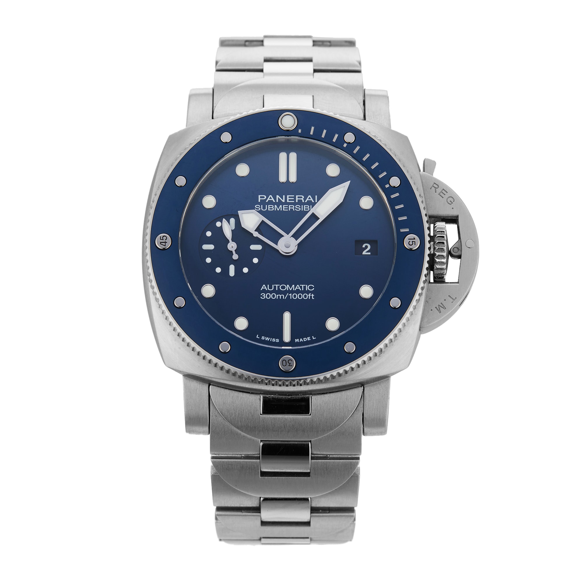 Pre-Owned Panerai Submersible Blue Notte PAM01068 Pre-Owned Panerai Submersible Blue Notte PAM01068