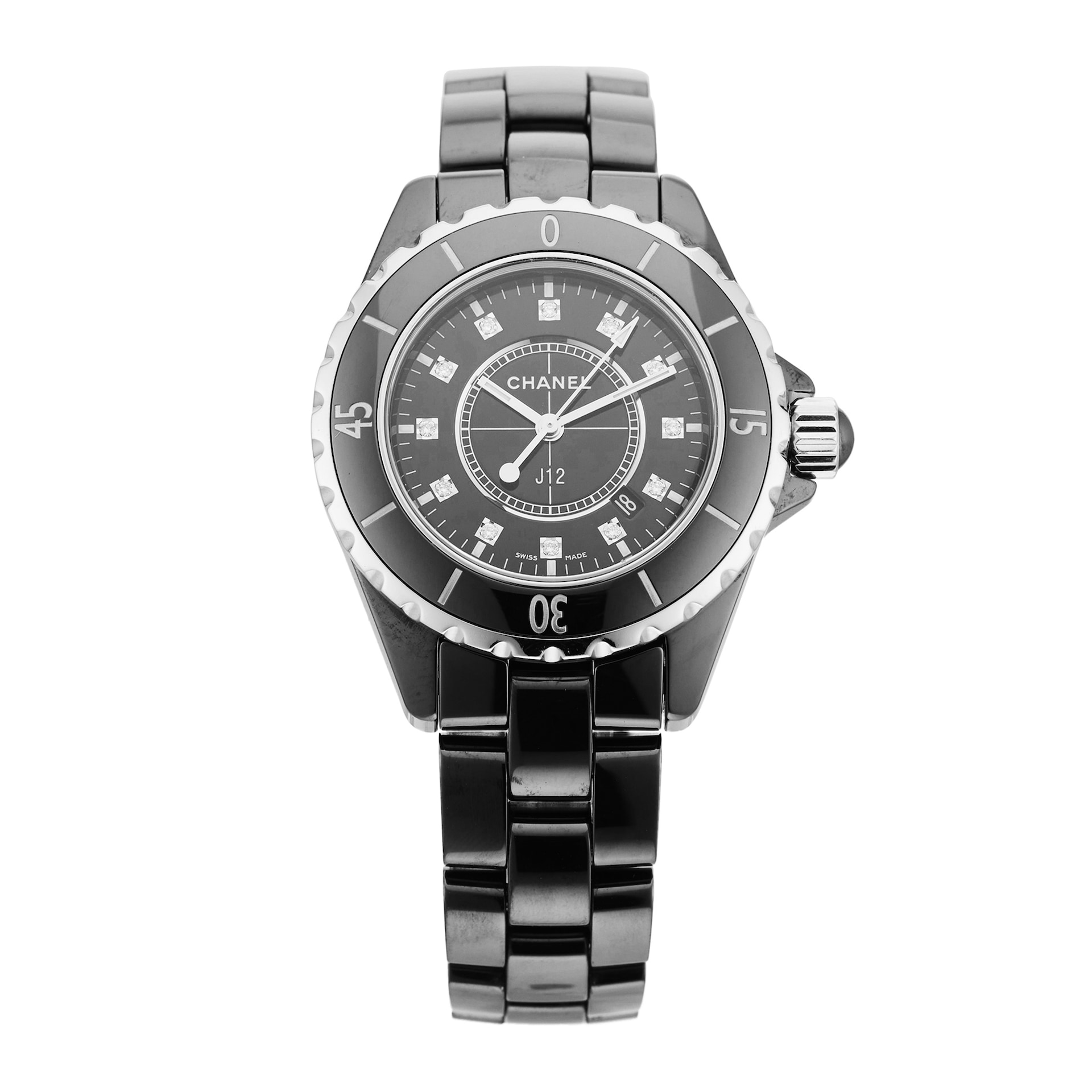 Pre-Owned Chanel J12 Quartz 33MM Ceramic  H1625