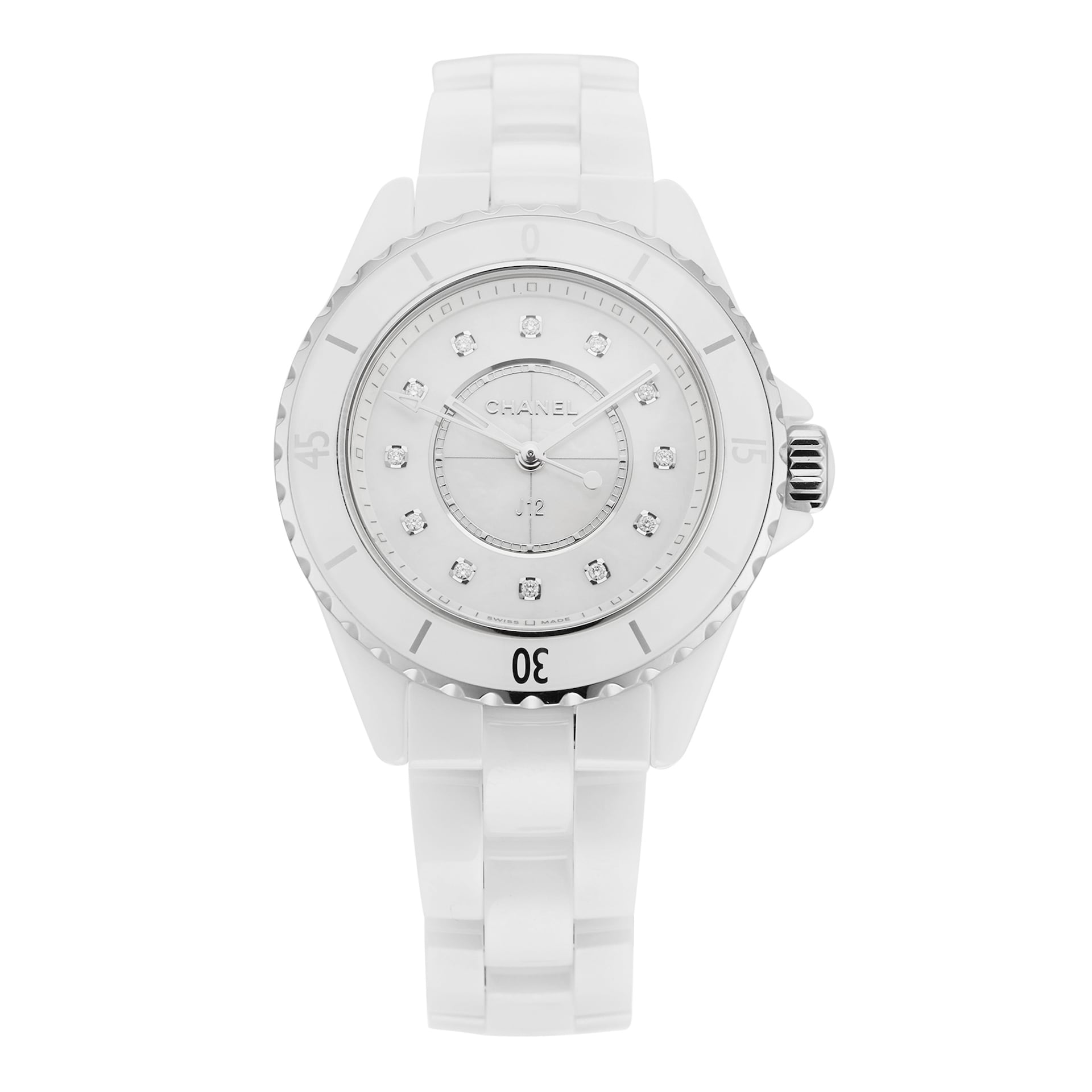 Pre-Owned Chanel J12 Quartz 33MM Stainless Steel and Ceramic H5704
