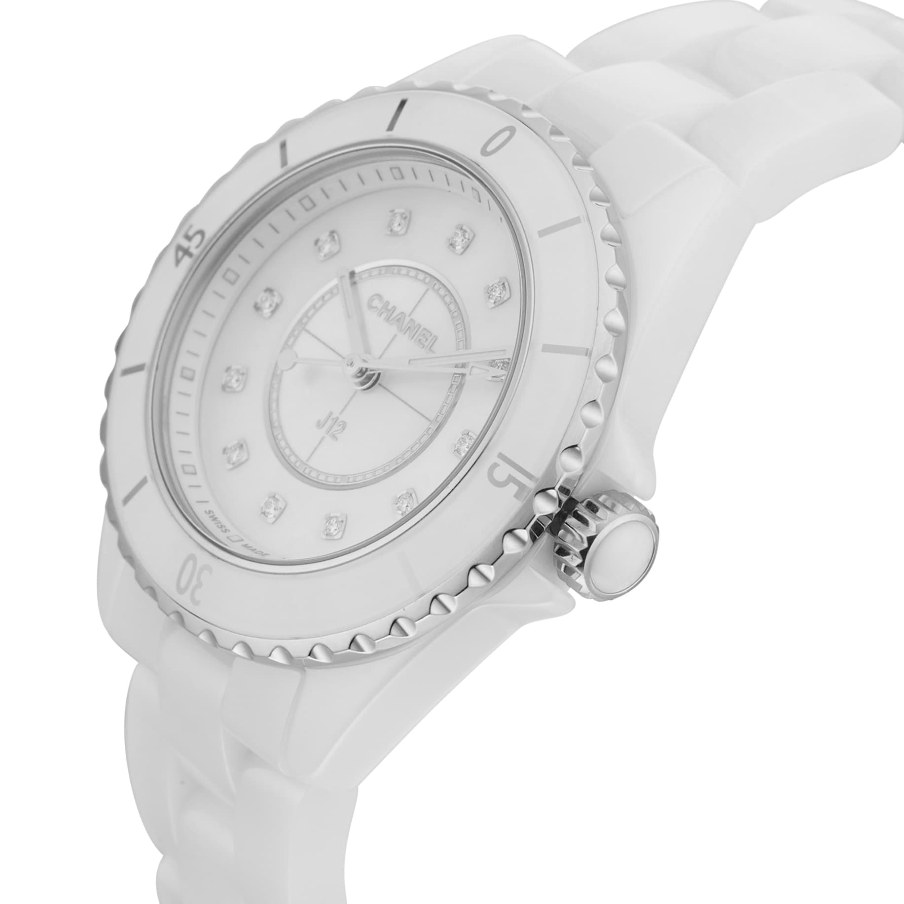 Pre-Owned Chanel J12 Quartz 33MM Stainless Steel and Ceramic H5704