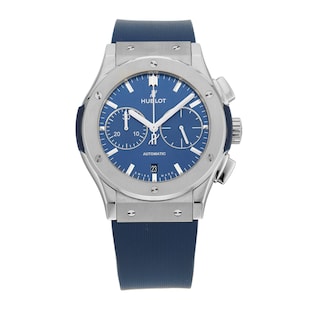 Pre-Owned Hublot Classic Fusion Chronograph Titanium Blue 45MM