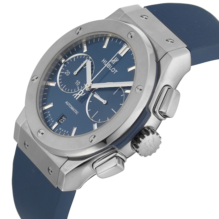 Pre-Owned Hublot Classic Fusion Chronograph Titanium Blue 45MM