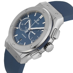 Pre-Owned Hublot Classic Fusion Chronograph Titanium Blue 45MM