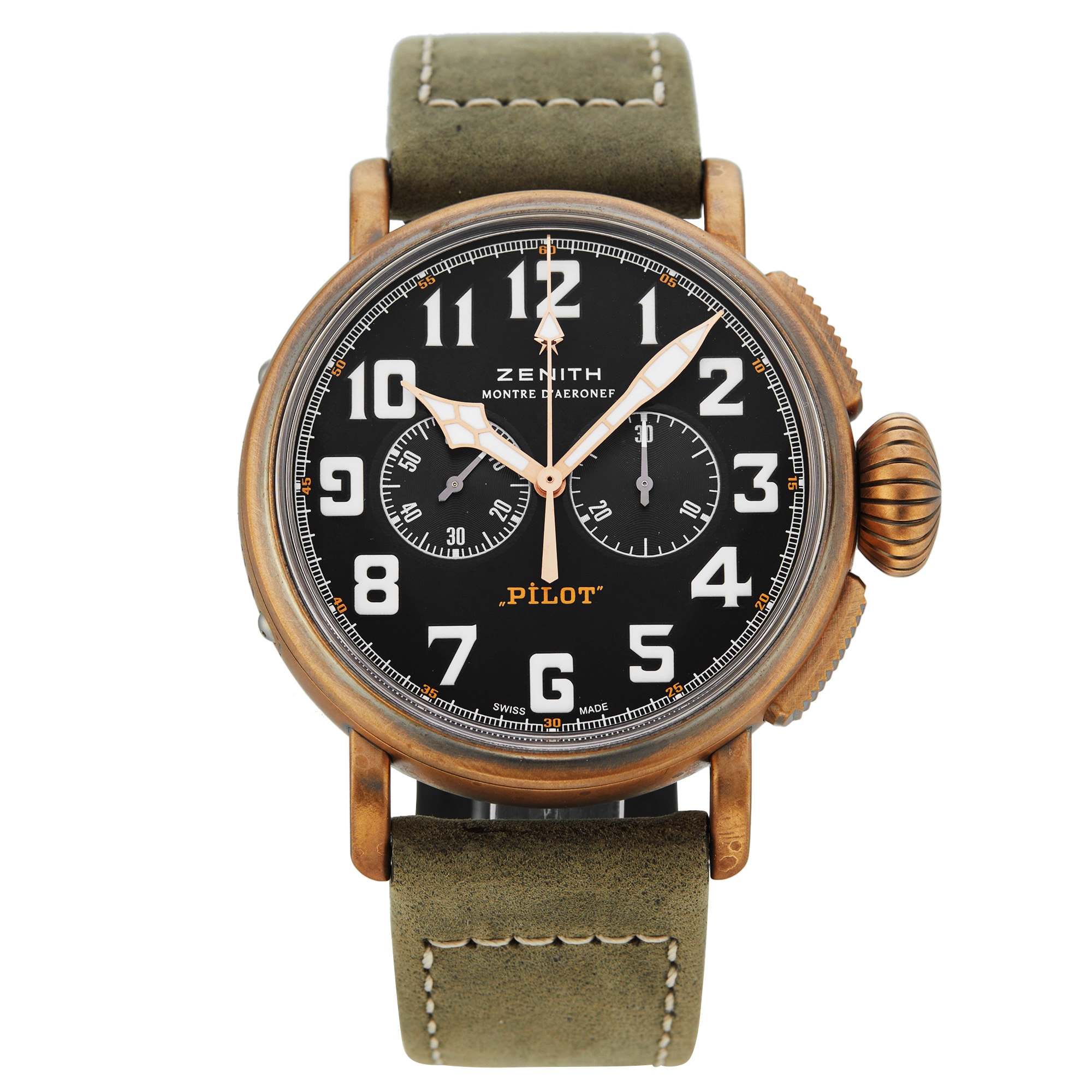 Pre-Owned Zenith Pilot Type 20 Chronograph Extra Special 45MM, Bronze 29.2430.4069/21.C800 Pre-Owned Zenith Pilot Type 20 Chronograph Extra Special 45MM, Bronze 29.2430.4069/21.C800