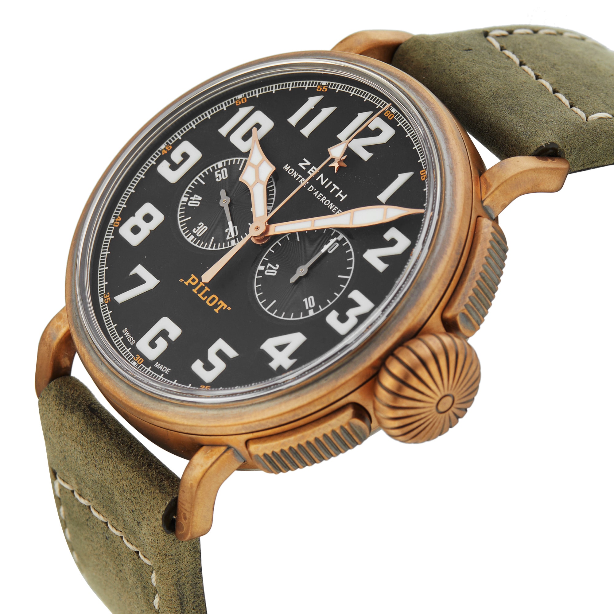 Pre-Owned Zenith Pilot Type 20 Chronograph Extra Special 45MM, Bronze 29.2430.4069/21.C800 Pre-Owned Zenith Pilot Type 20 Chronograph Extra Special 45MM, Bronze 29.2430.4069/21.C800