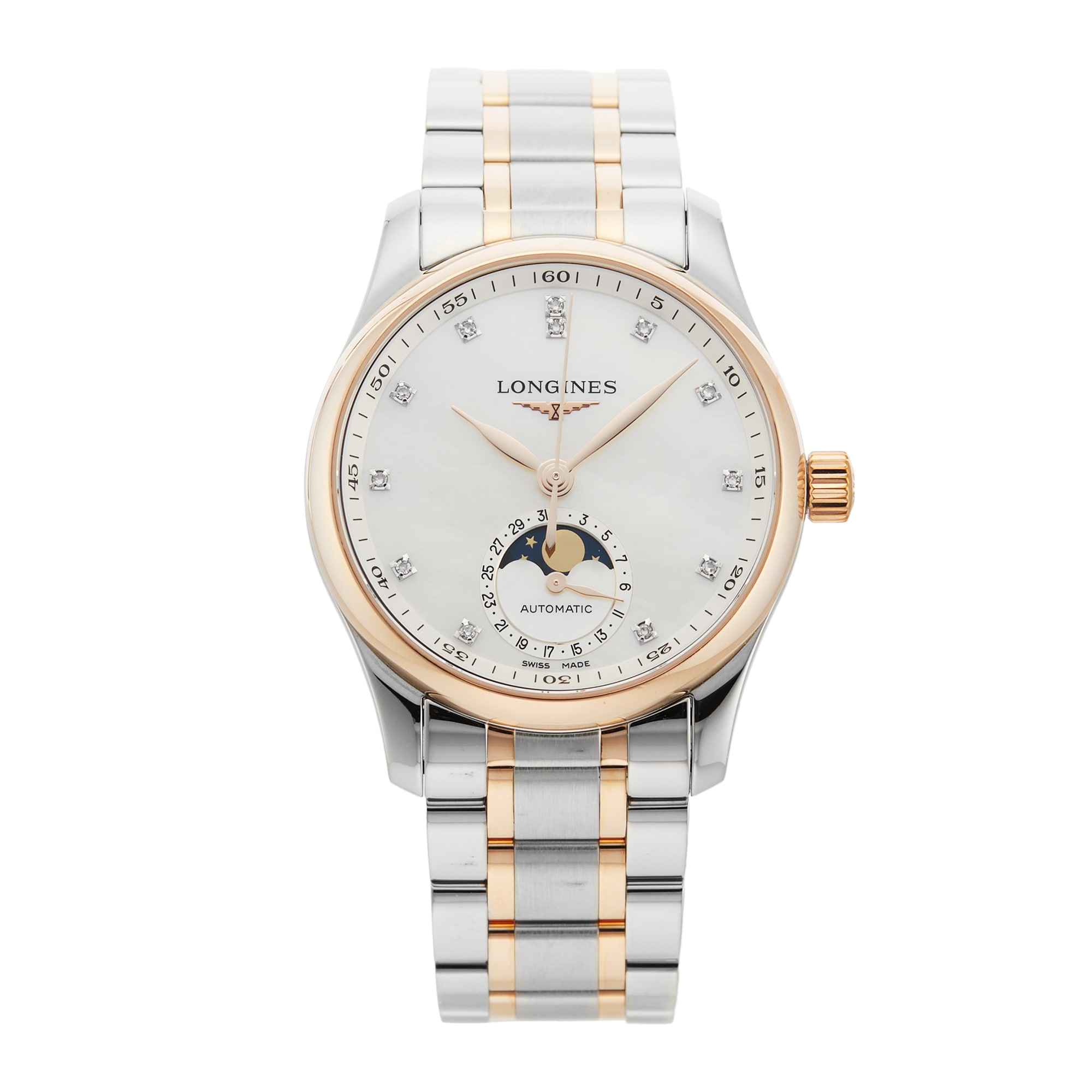 Master Collection Moonphase 34MM Stainless Steel and Rose Gold L24095897
