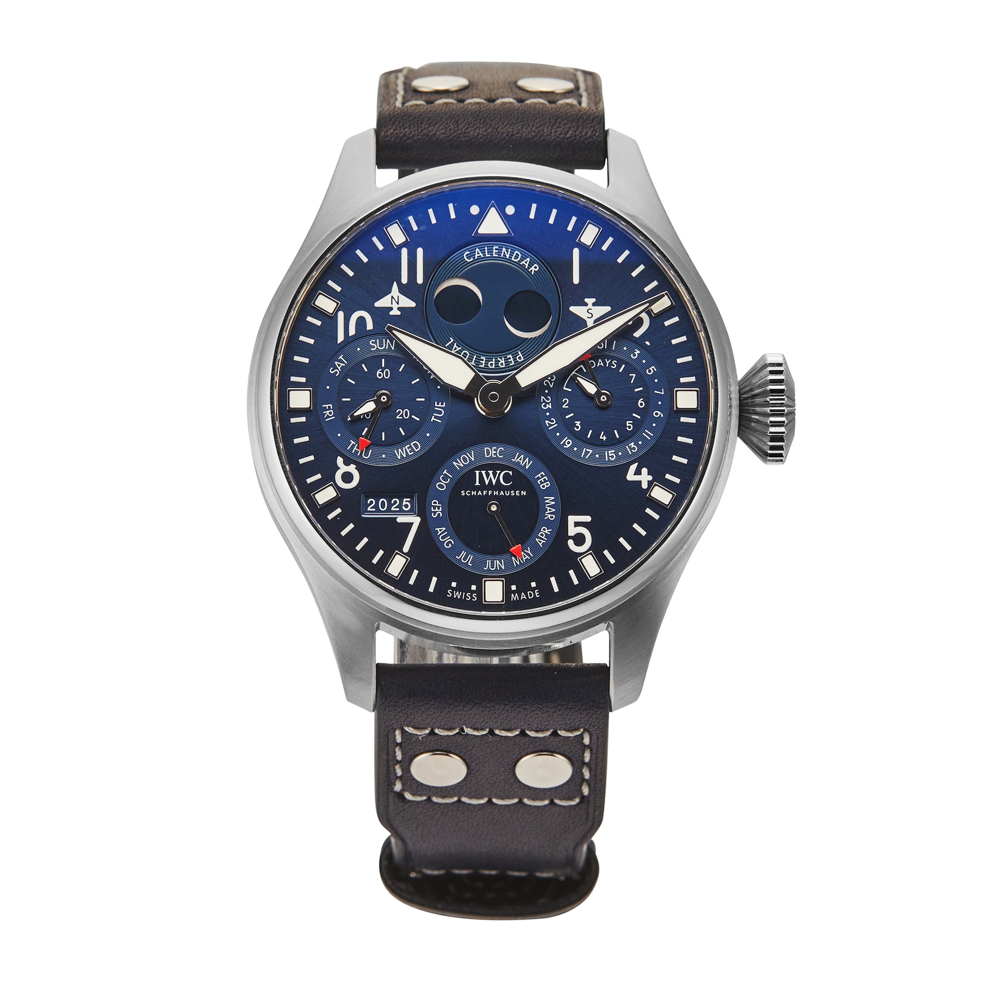 Pre-Owned IWC Big Pilots Watch Perpetual Calender 46.2mm Stainless Steel