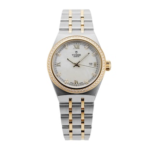 Pre-Owned Tudor Royal 28mm Stainless Steel and Yellow Gold