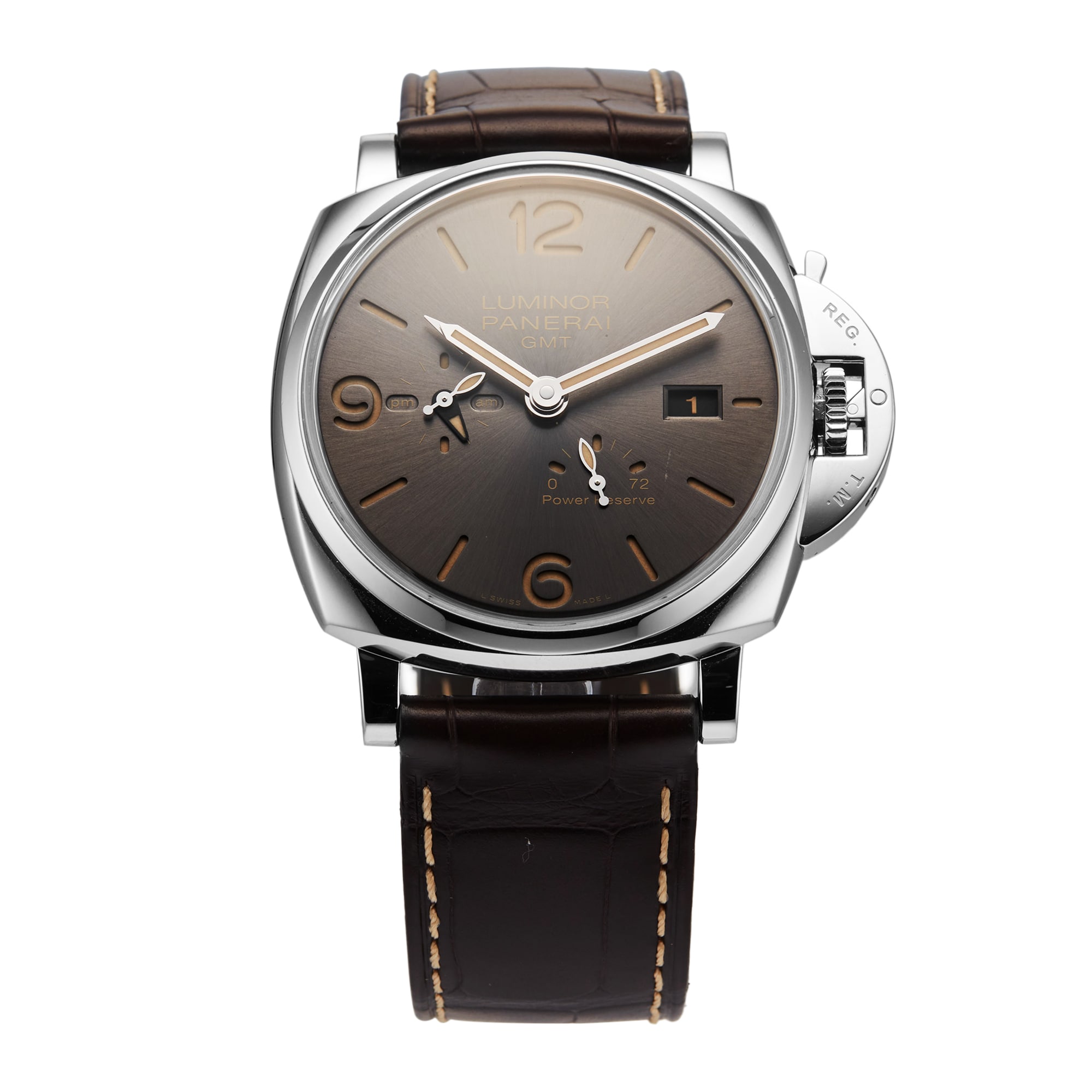 Pre-Owned Panerai Luminor Due 3 Days GMT 45mm Stainless Steel Pre-Owned Panerai Luminor Due 3 Days GMT 45mm Stainless Steel