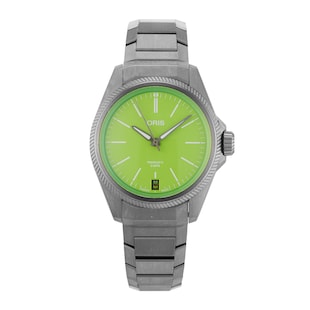 Pre-Owned Oris ProPilot X Kermit Edition 39MM Titanium 01 400 7778 7157-Set