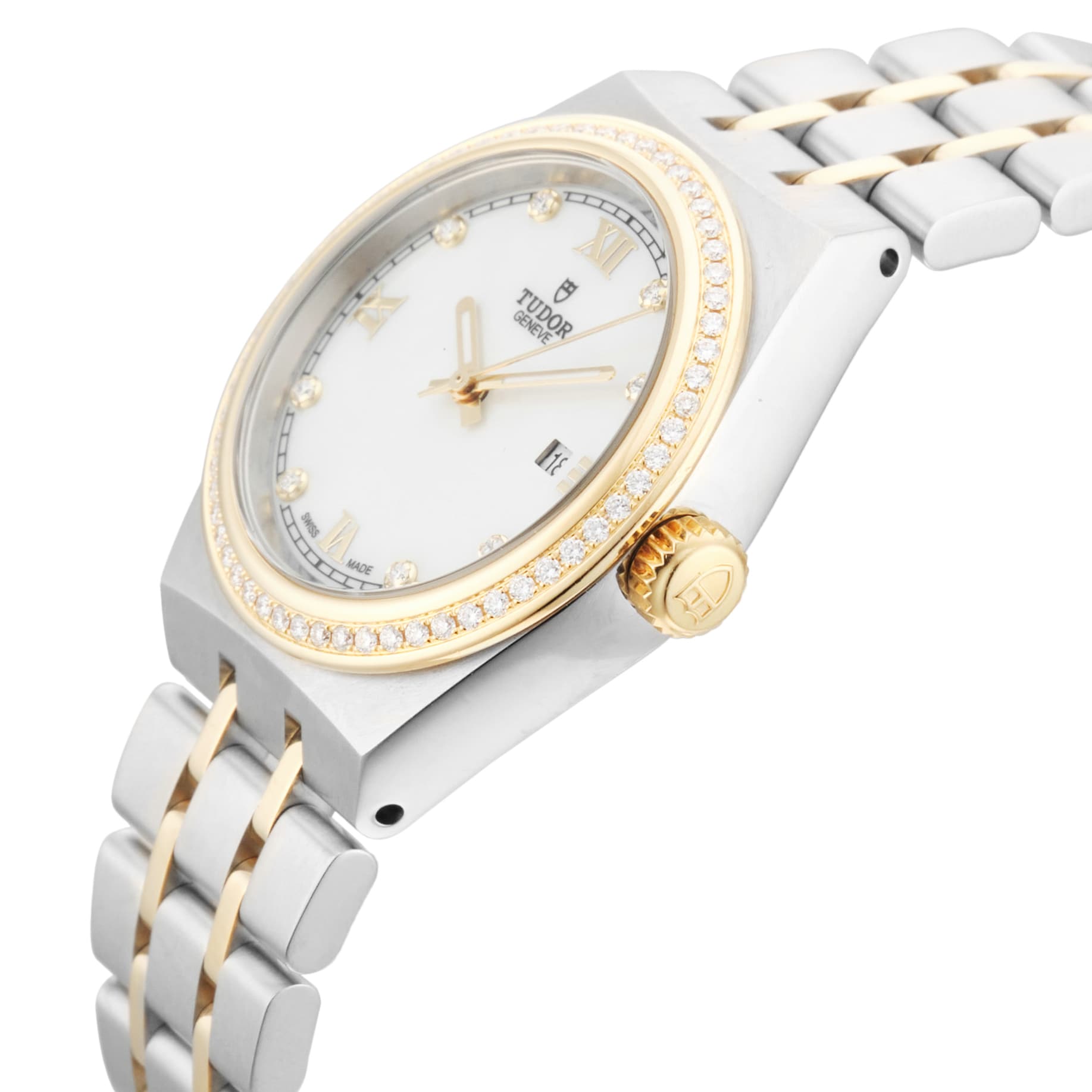 Pre-Owned Tudor Royal 28mm Stainless Steel and Yellow Gold