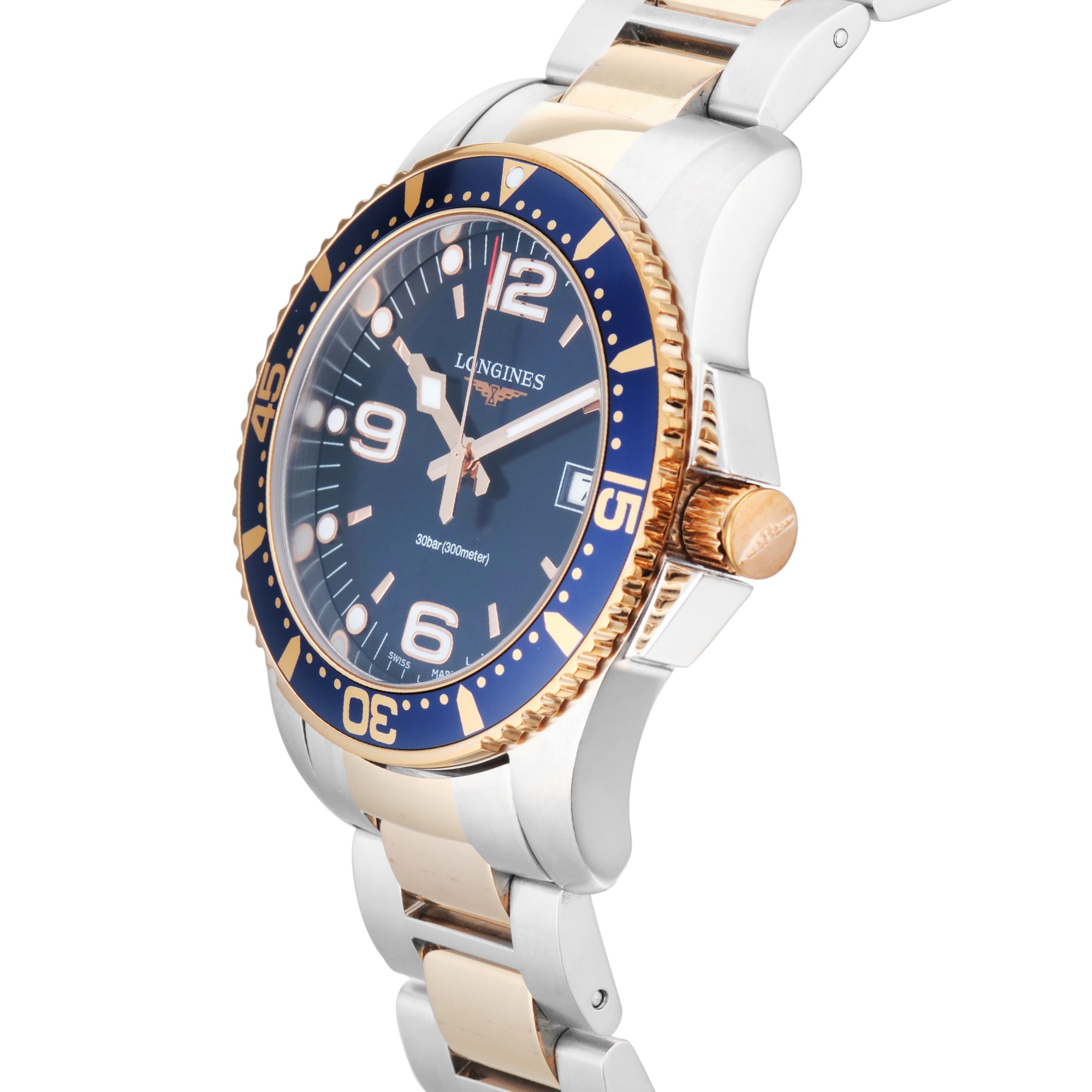 Pre-Owned Longines HydroConquest 41mm Stainless Steel and Rose Gold