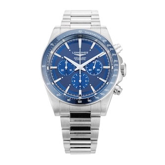 Pre-Owned Longines Conquest Chronograph 42mm Stainless Steel and Ceramic