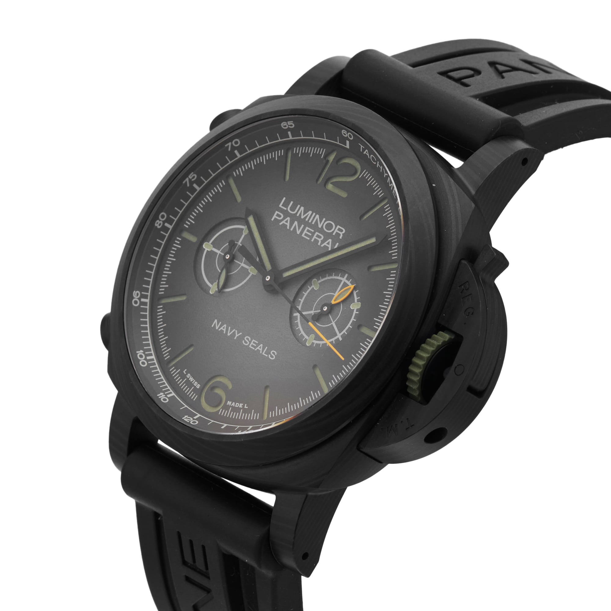 Pre-Owned Panerai Luminor Chrono Carbotech Navy Seals 44mm Carbon Pre-Owned Panerai Luminor Chrono Carbotech Navy Seals 44mm Carbon
