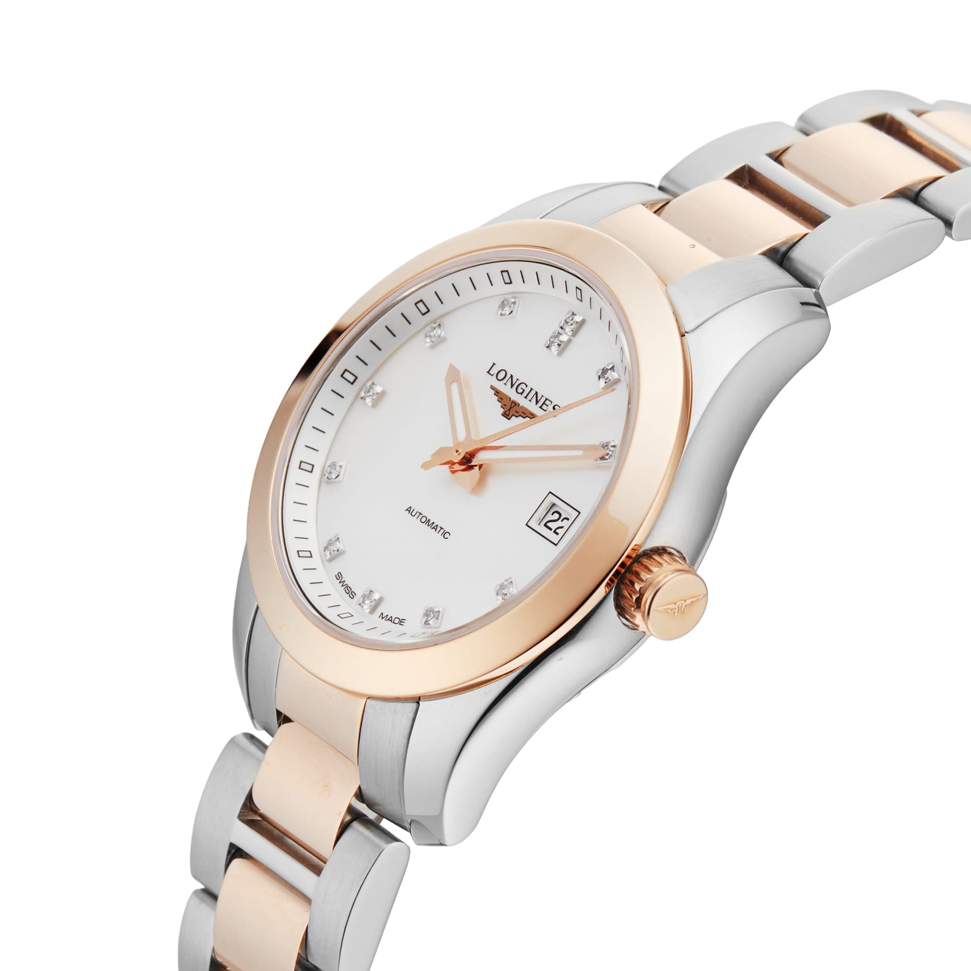 Pre-Owned Longines Conquest Classic 29.5mm Stainless Steel and Rose Gold Pre-Owned Longines Conquest Classic 29.5mm Stainless Steel and Rose Gold