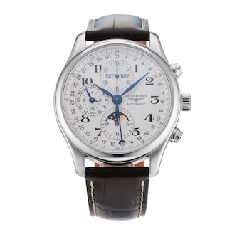 Pre-Owned Longines Master Collection Chrono Moonphase 42mm Stainless Steel Pre-Owned Longines Master Collection Chrono Moonphase 42mm Stainless Steel