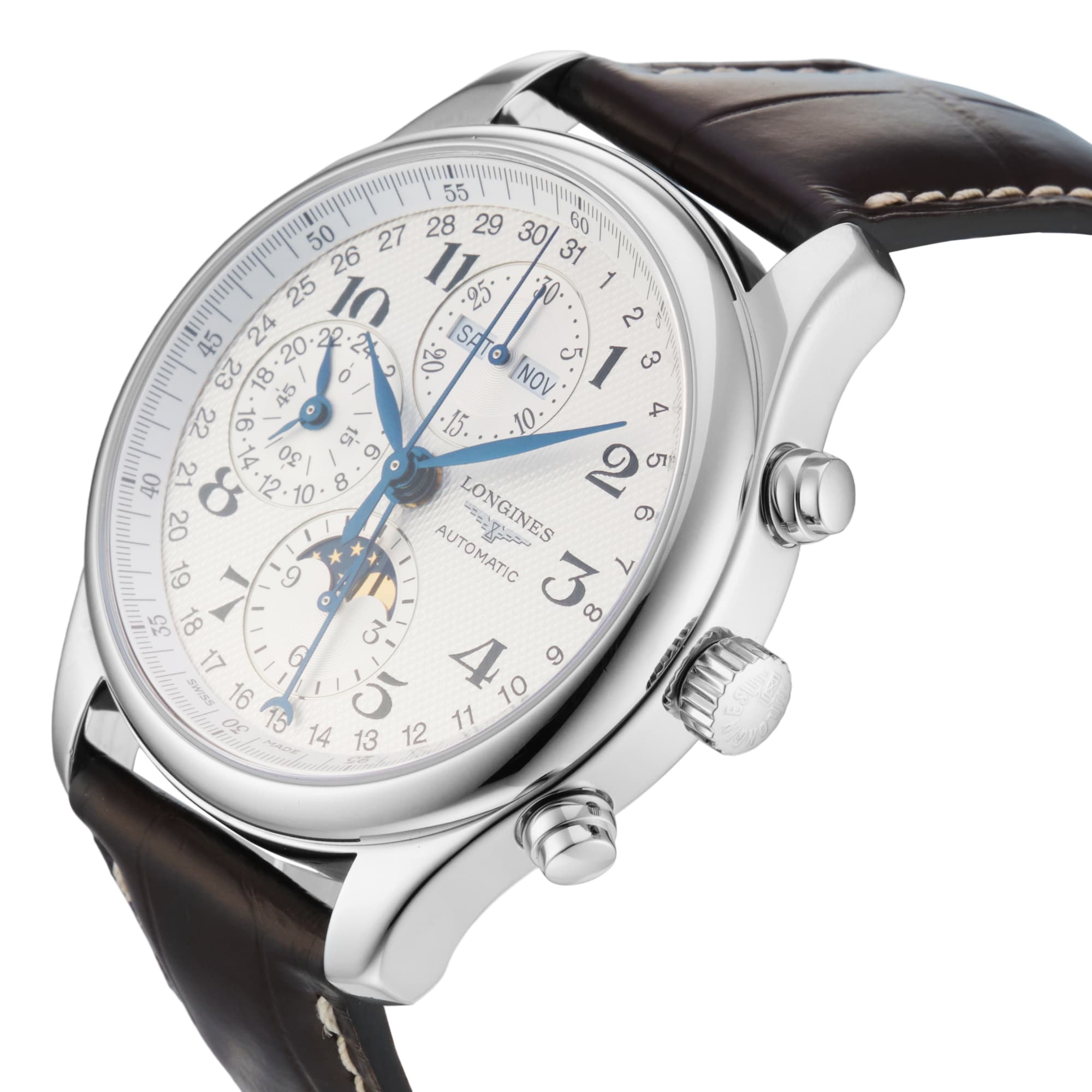 Pre-Owned Longines Master Collection Chrono Moonphase 42mm Stainless Steel Pre-Owned Longines Master Collection Chrono Moonphase 42mm Stainless Steel