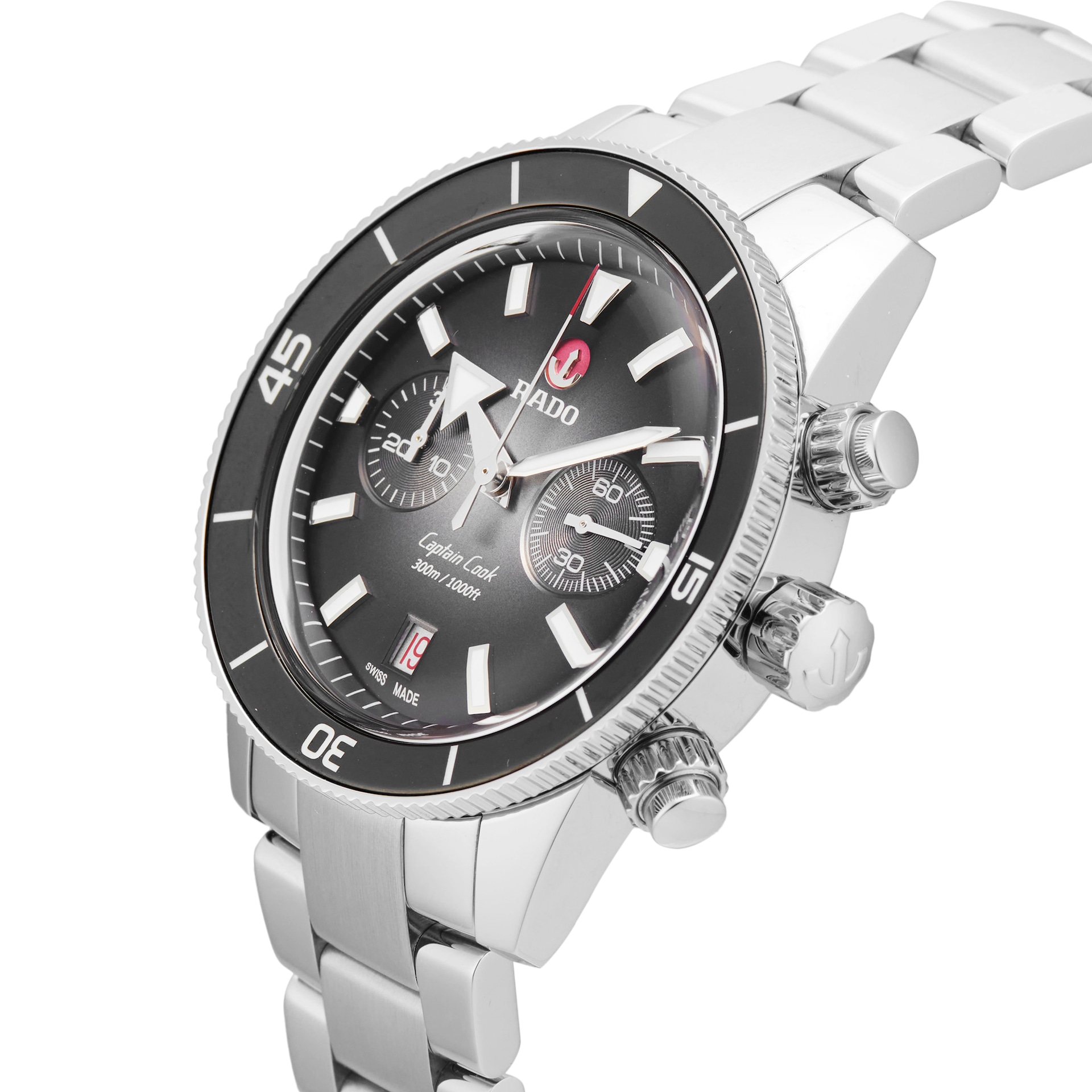 Pre-Owned Rado Captain Cook Automatic Chronograph 43mm Stainless Steel and Ceramic