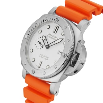 Pre-Owned Panerai Submersible QuarantaQuattro Bianco 44mm Stainless Steel