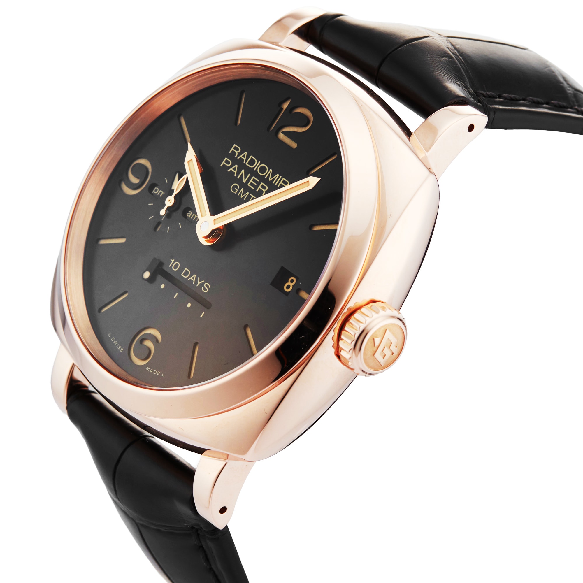 Pre-Owned Panerai Radiomir 1940 10 Days GMT Automatic Oro Rosso Limited Edition 68/150 45mm Rose Gold