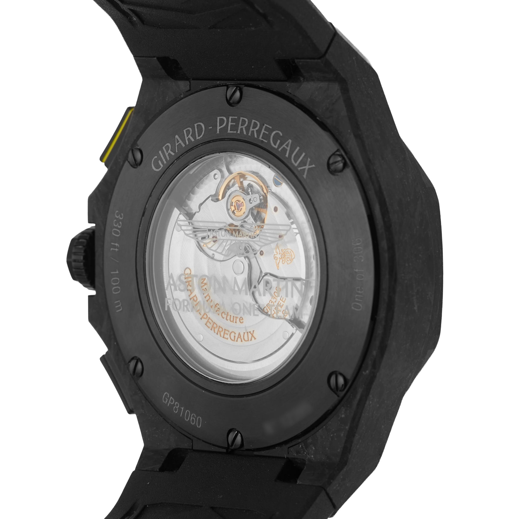 Pre-Owned Girard Perregaux Laureato Absolute Chronograph Aston Martin F1 Edition 44mm Titanium and Carbon Pre-Owned Girard Perregaux Laureato Absolute Chronograph Aston Martin F1 Edition 44mm Titanium and Carbon