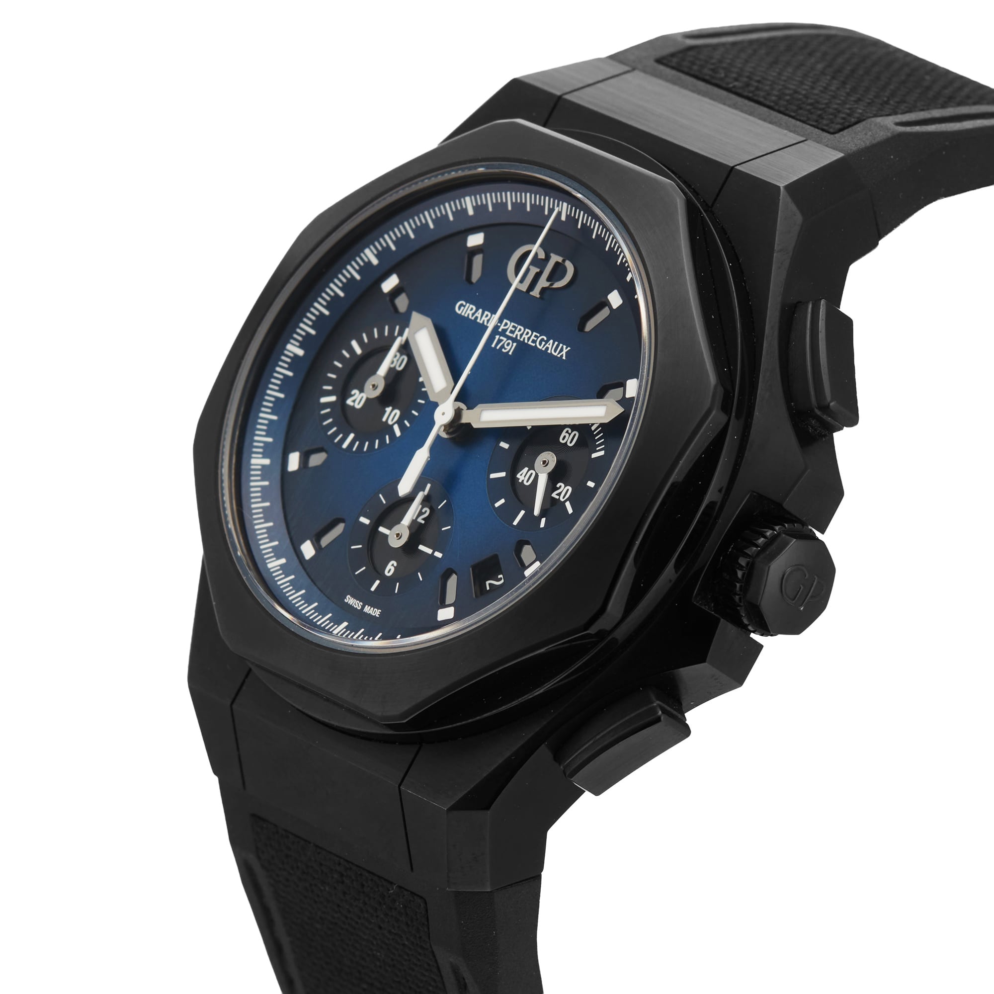 Pre-Owned Girard Perregaux Laureato Absolute Chronograph 44mm Titanium PVD Pre-Owned Girard Perregaux Laureato Absolute Chronograph 44mm Titanium PVD