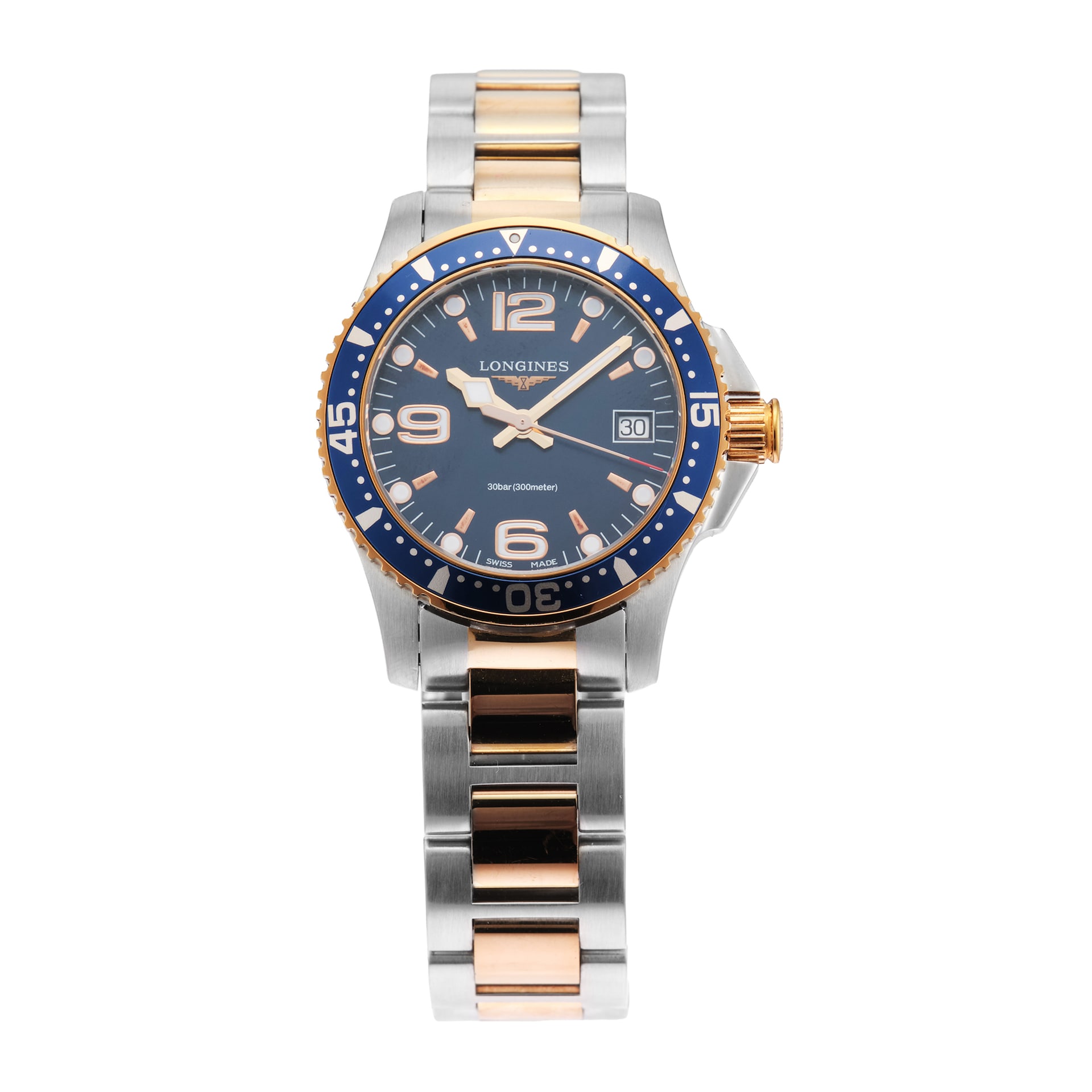 Pre-Owned Longines Hydroconquest 34mm Stainless Steel and Rose Gold PVD