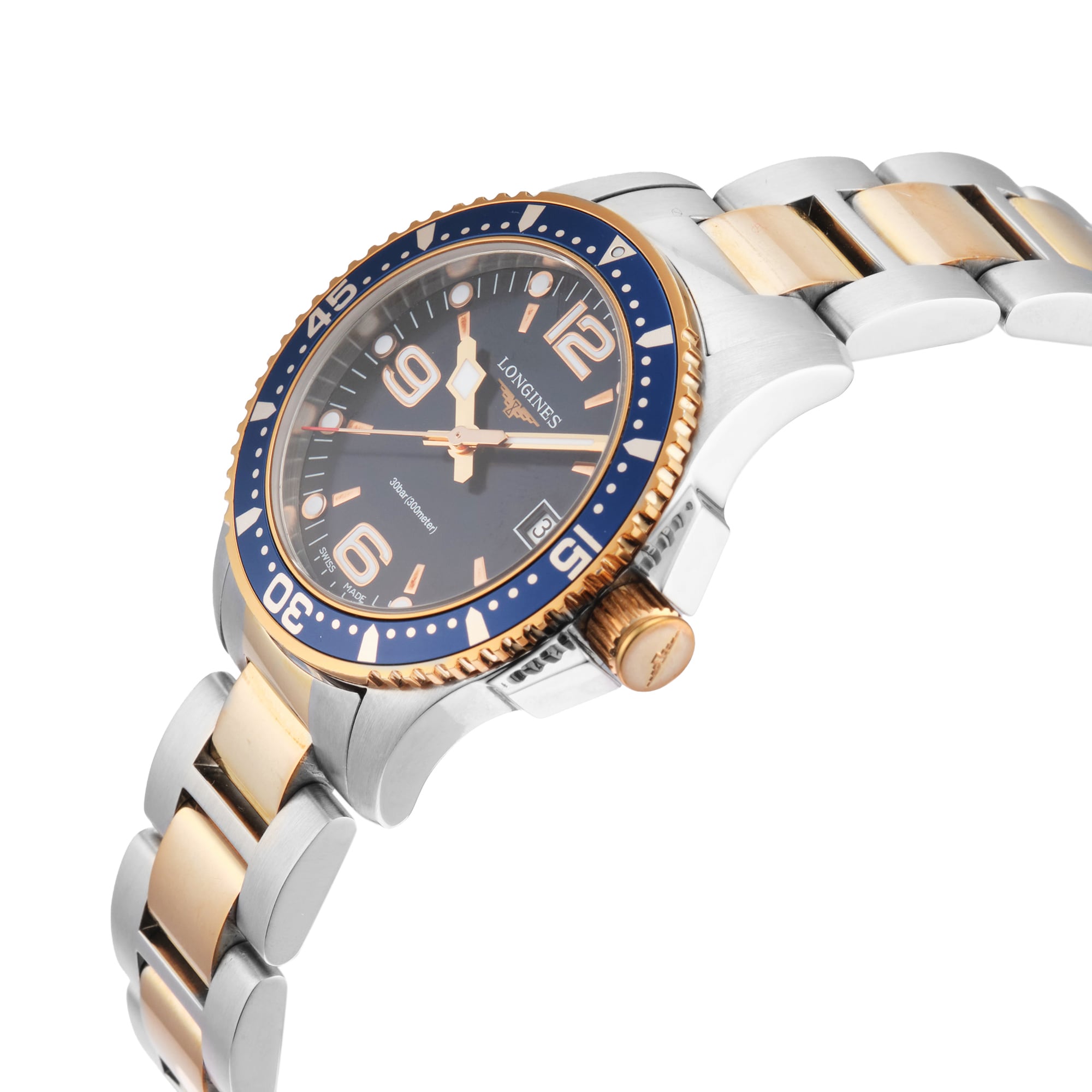 Pre-Owned Longines Hydroconquest 34mm Stainless Steel and Rose Gold PVD