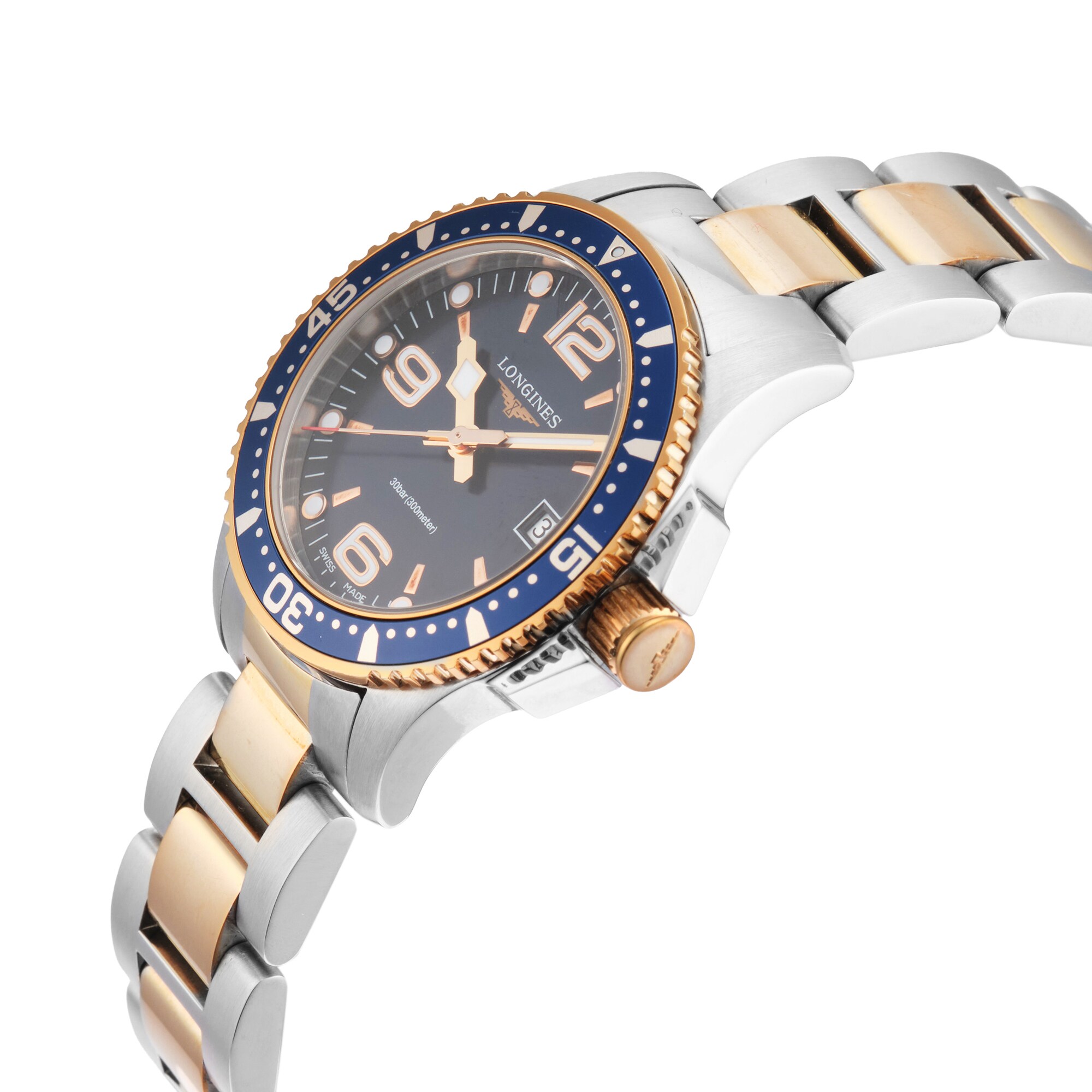 Pre-Owned Longines Hydroconquest 34mm Stainless Steel and Rose Gold PVD