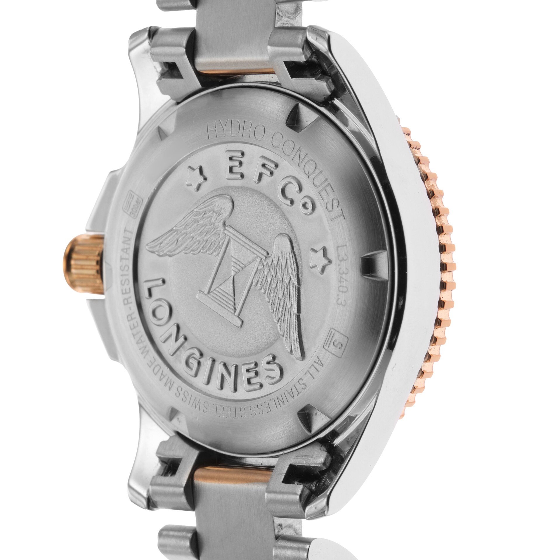 Pre-Owned Longines Hydroconquest 34mm Stainless Steel and Rose Gold PVD