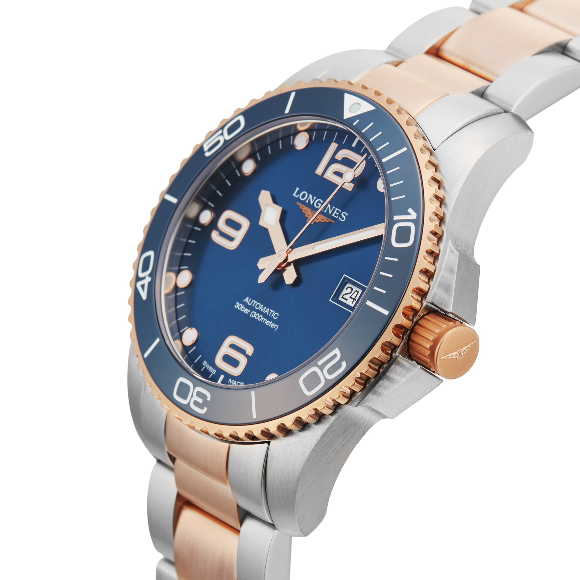 Pre-Owned Longines Hydroconquest 41MM Stainless Steel and Rose Gold PVD