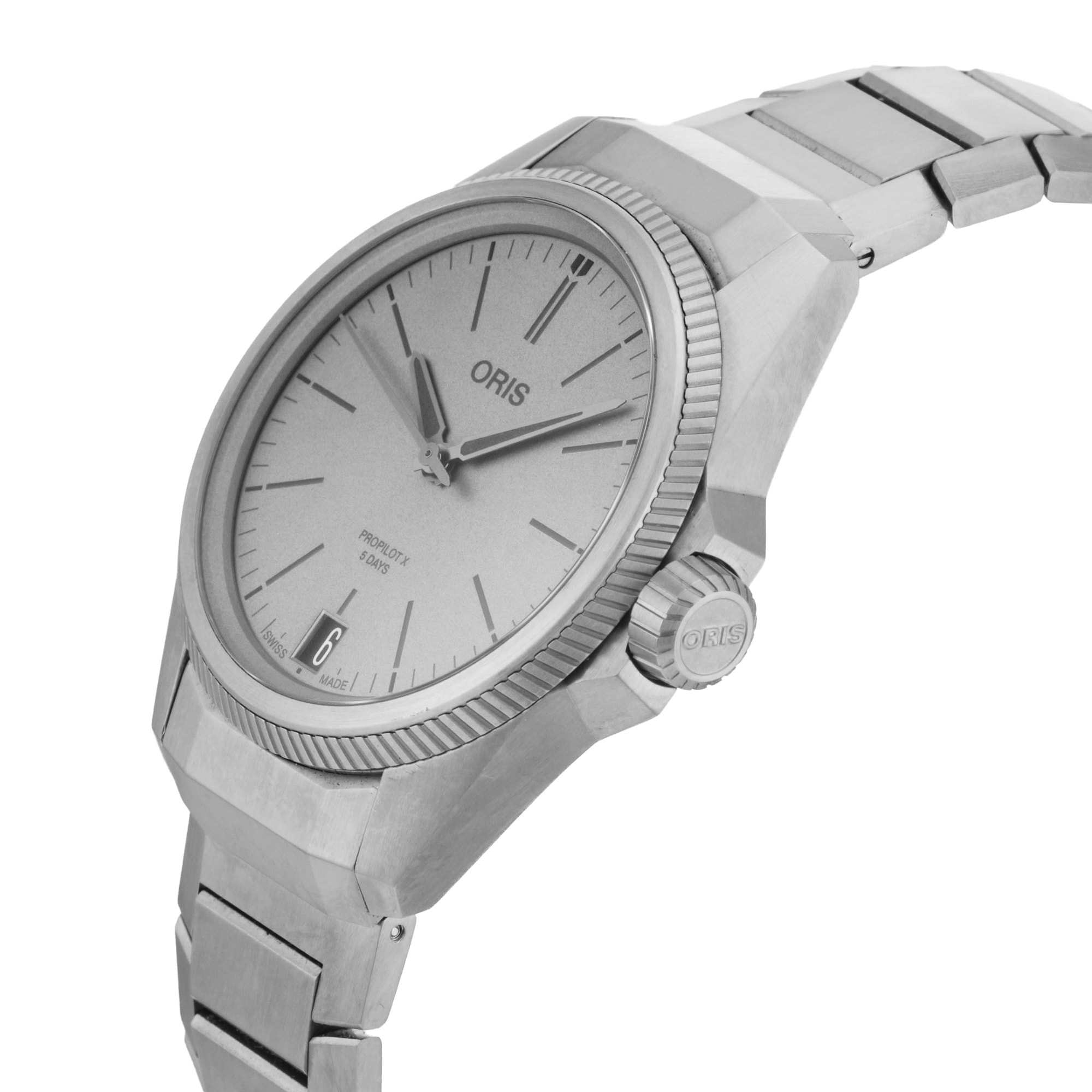 Pre-Owned Oris Pre-Owned Oris ProPilot X Calibre 400 39mm Titanium 01 400 7778 7153-07 7 20 01TLC Pre-Owned Oris Pre-Owned Oris ProPilot X Calibre 400 39mm Titanium 01 400 7778 7153-07 7 20 01TLC