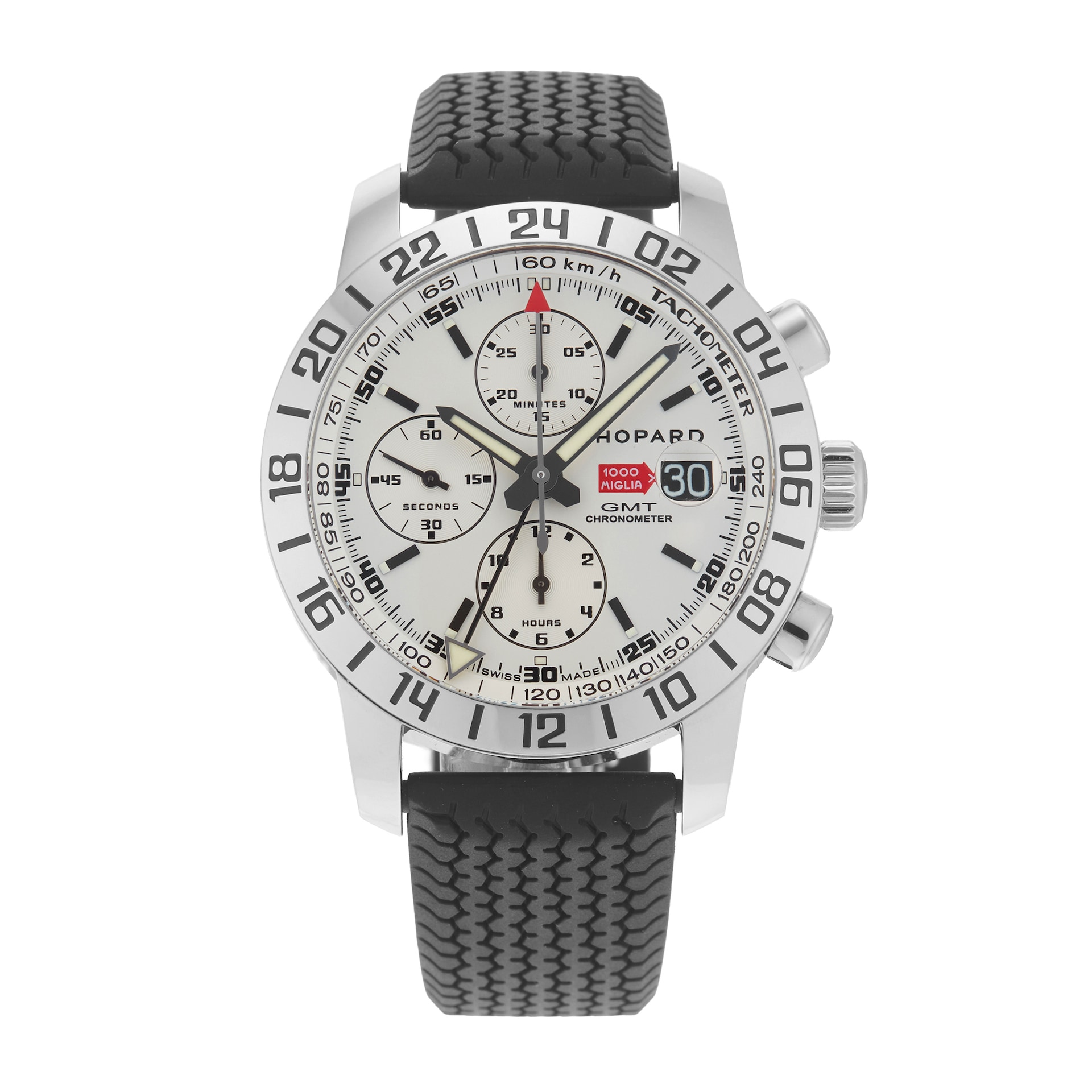 Pre-Owned Chopard Mille Miglia GMT Chronograph 42mm Stainless Steel 168992-3003 Pre-Owned Chopard Mille Miglia GMT Chronograph 42mm Stainless Steel 168992-3003