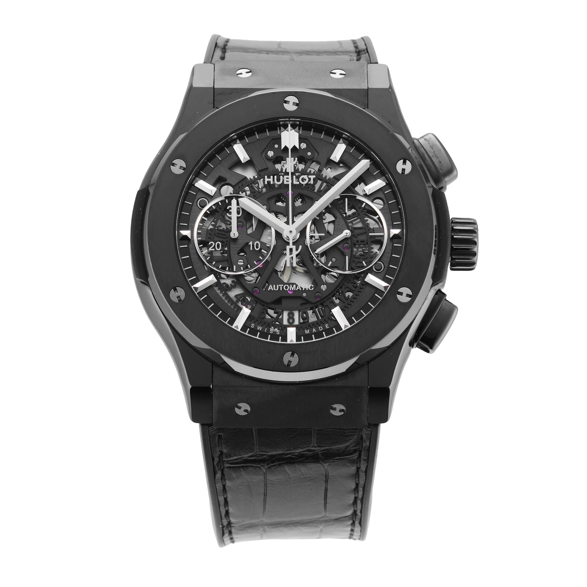 Pre-Owned Hublot Classic Fusion Aerofusion Black Magic Chronograph 45mm Ceramic Pre-Owned Hublot Classic Fusion Aerofusion Black Magic Chronograph 45mm Ceramic