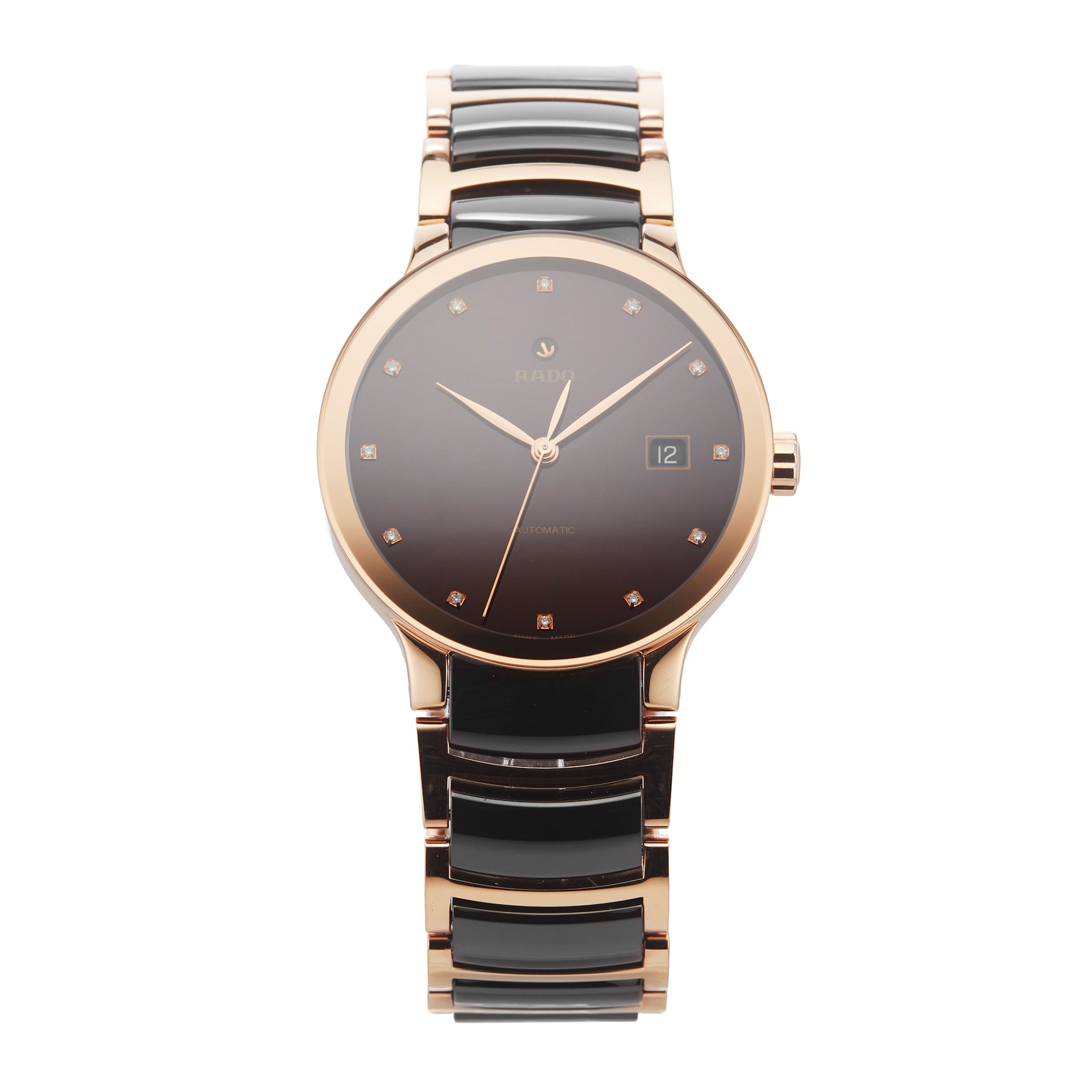 Pre-Owned Rado Pre-Owned Rado Centrix Automatic Diamonds 38mm Stainless Steel and PVD R30036752 Pre-Owned Rado Pre-Owned Rado Centrix Automatic Diamonds 38mm Stainless Steel and PVD R30036752
