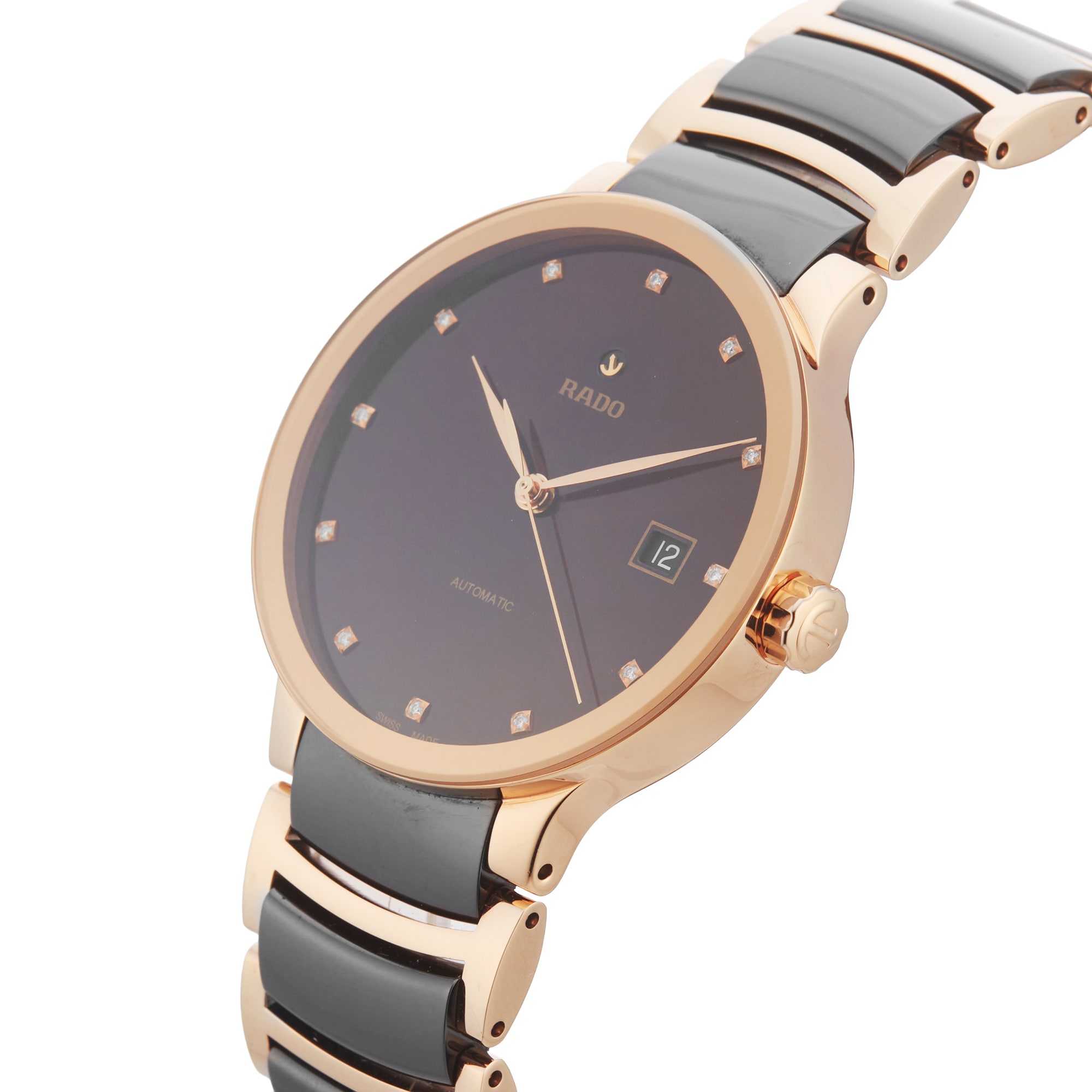 Pre-Owned Rado Pre-Owned Rado Centrix Automatic Diamonds 38mm Stainless Steel and PVD  R30036752