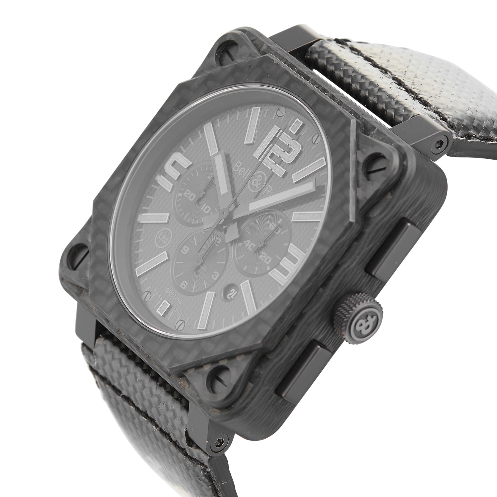 Pre-Owned Bell & Ross Carbon Fibre Phantom Mens Watch BR01-94 Pre-Owned Bell & Ross Carbon Fibre Phantom Mens Watch BR01-94