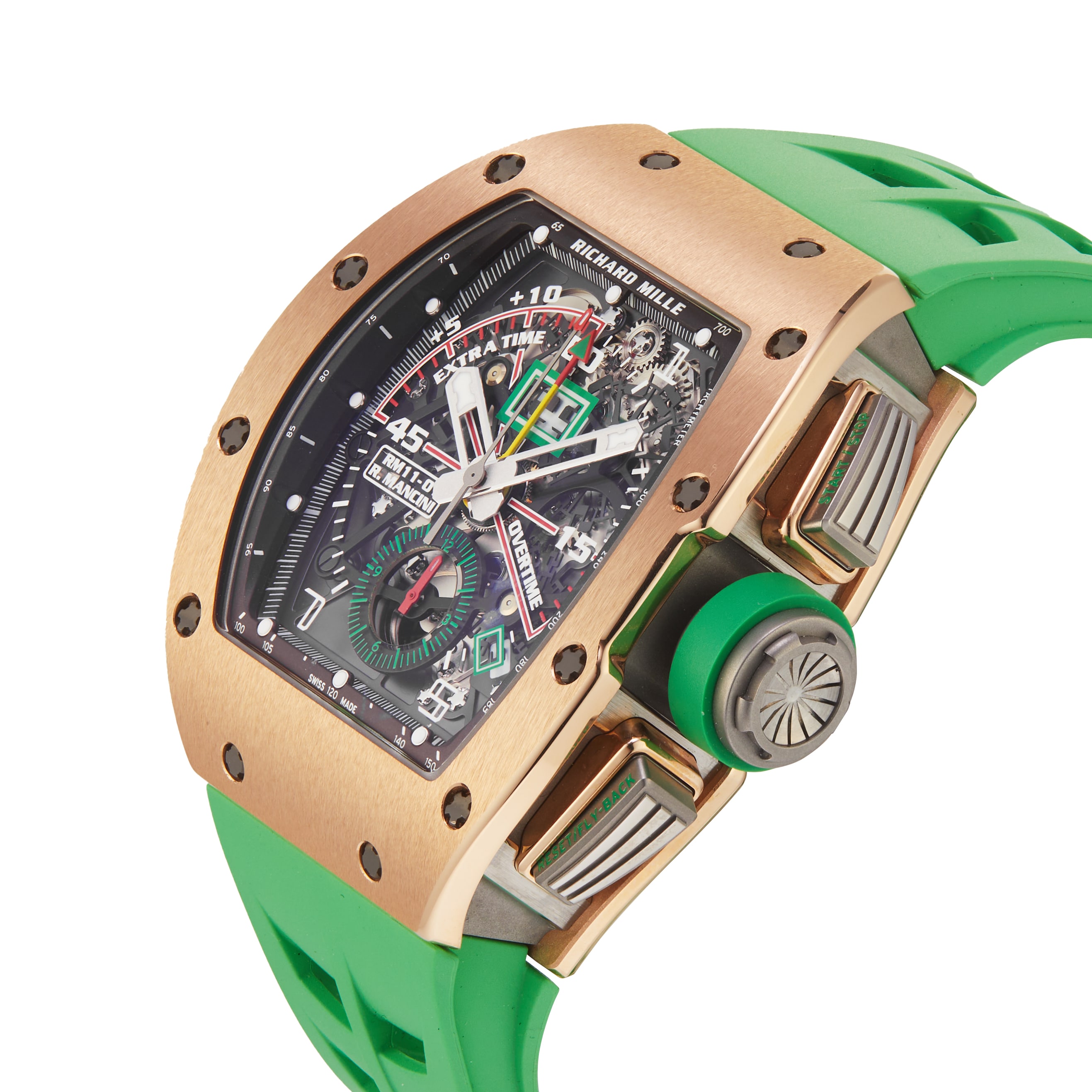Pre-Owned Richard Mille RM11-01 Roberto Mancini Flyback Chronograph 49mm Titanium and Rose Gold