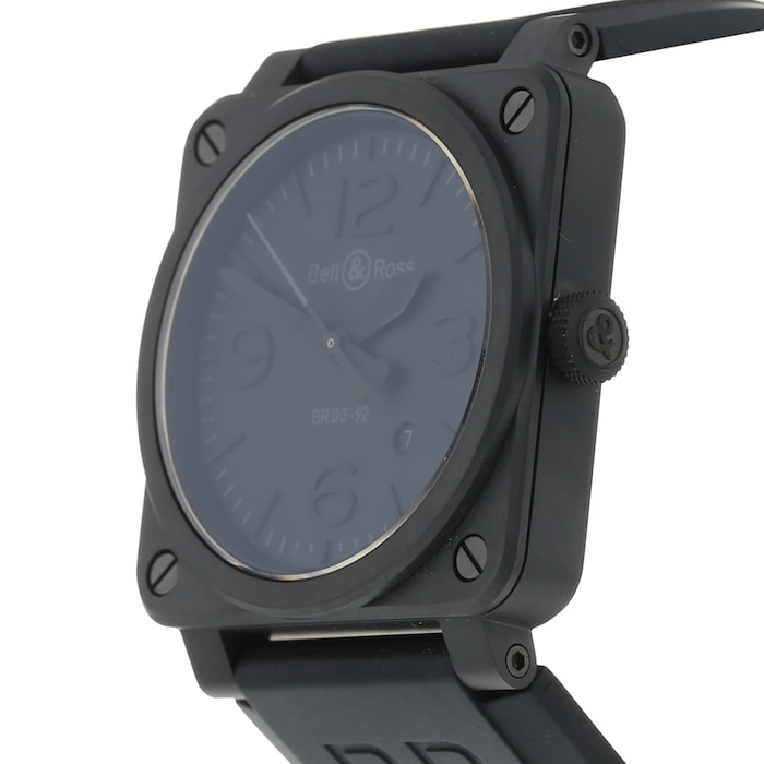 Pre-Owned Bell & Ross Pre-Owned Bell & Ross BR03-92 Black Matte Mens Watch BR03-92-CBL