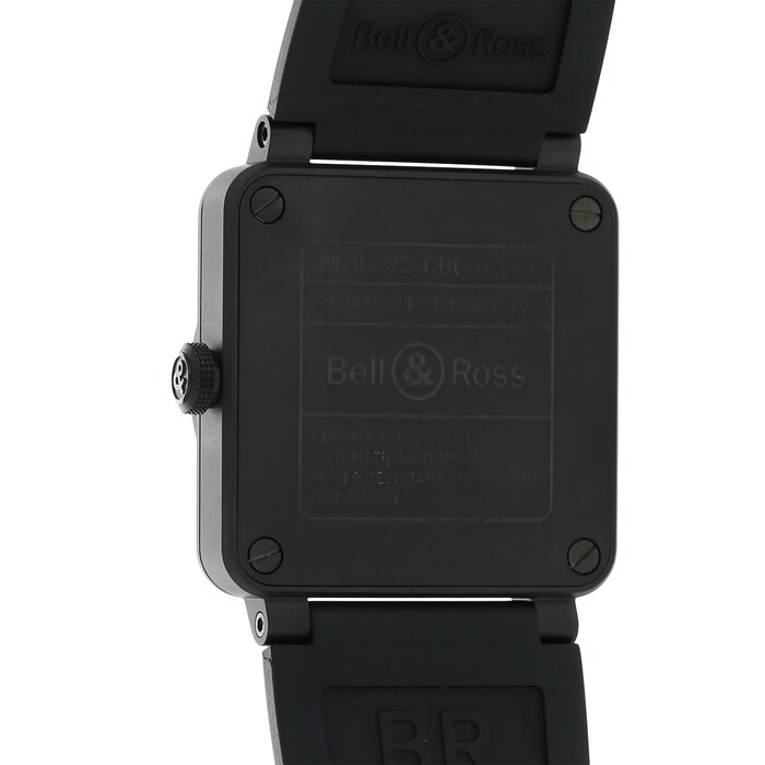 Pre-Owned Bell & Ross BR03-92 Black Matte Mens Watch BR03-92-CBL