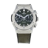 Pre-Owned Hublot Pre-Owned Hublot Classic Fusion Chronograph Titanium Green Mens Watch 521.NX.8970.LR