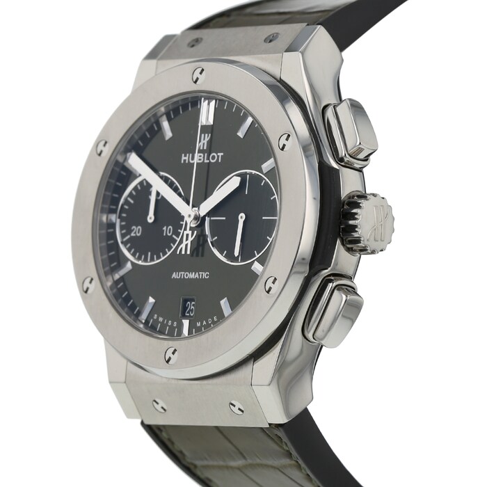 Pre-Owned Hublot Pre-Owned Hublot Classic Fusion Chronograph Titanium Green Mens Watch 521.NX.8970.LR