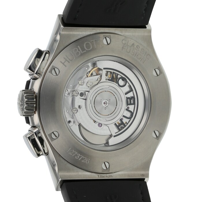 Pre-Owned Hublot Classic Fusion Chronograph Titanium Green Mens Watch 521.NX.8970.LR