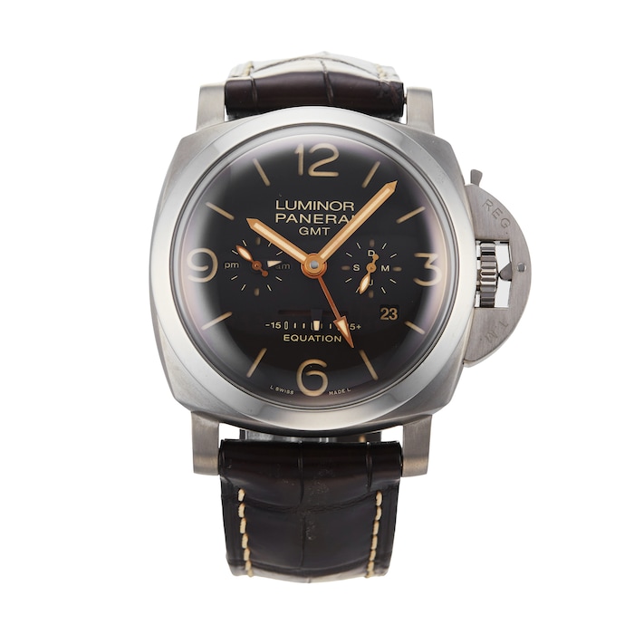 Pre-Owned Panerai Panerai Luminor 1950 8 Days GMT Mens Watch PAM00656