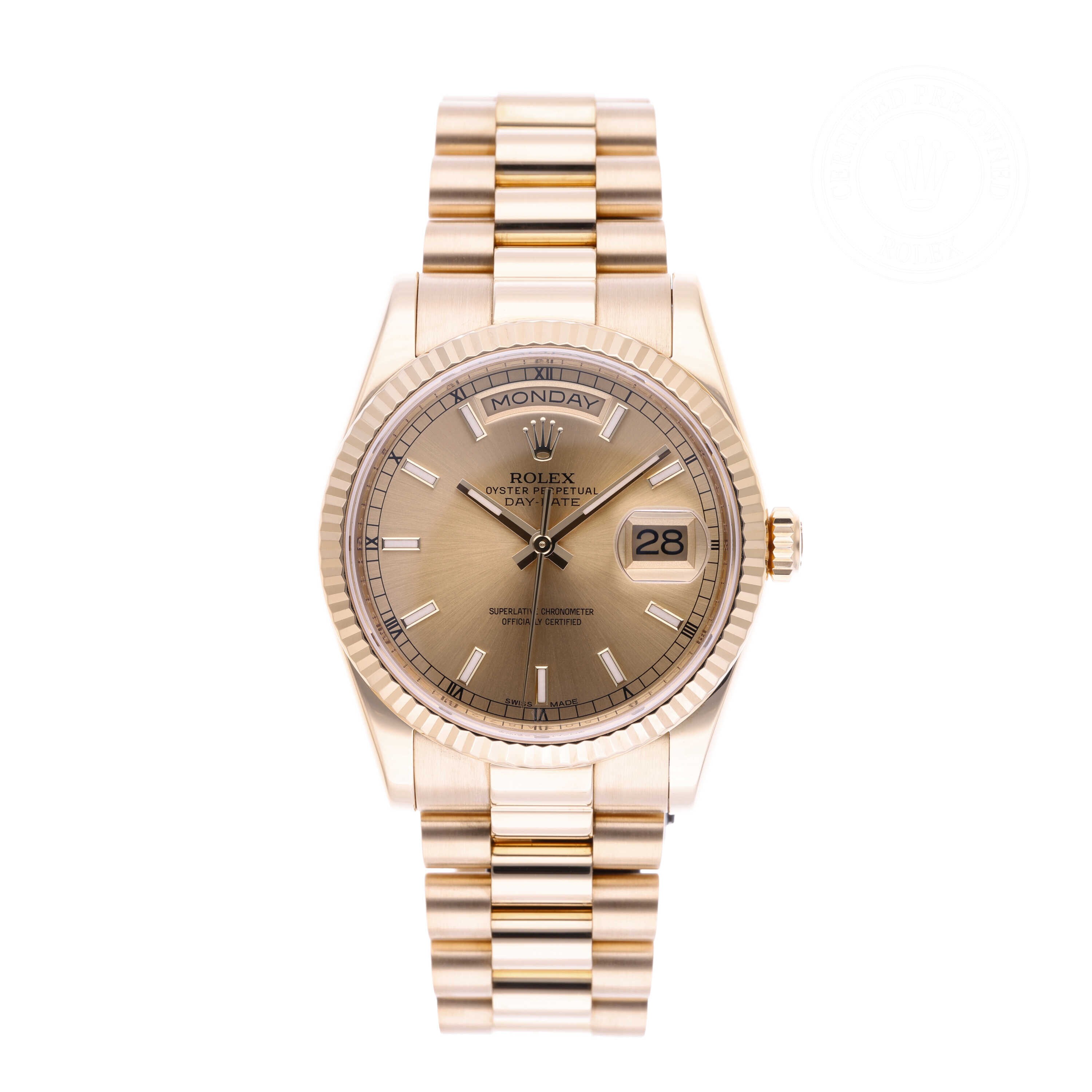 Rolex Day-Date 36 Official Certified Pre-Owned